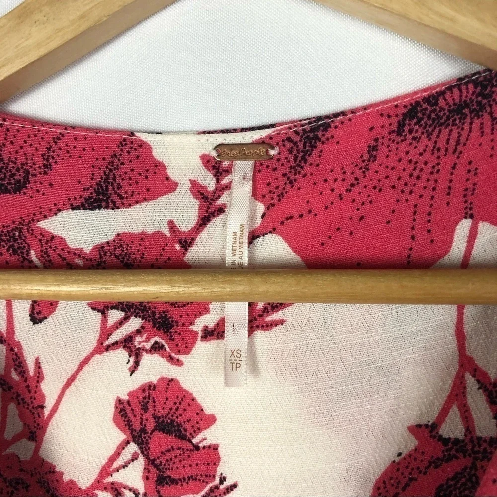 Free People French Quarter‎ Pink Floral Wrap Mini Dress XS